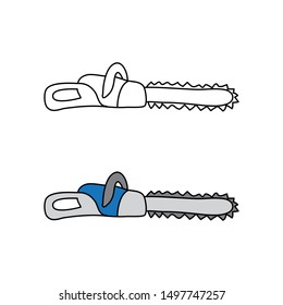 cartoon drawing of a chainsaw