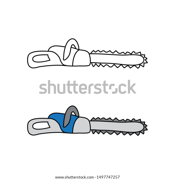 cartoon drawing of a chainsaw