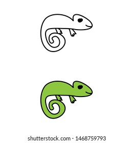 cartoon drawing of a chameleon