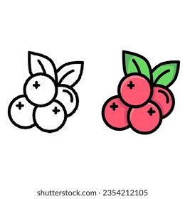Cartoon drawing of chanberry. Chanberry fruit vector illustration