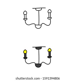 cartoon drawing of a chandelier