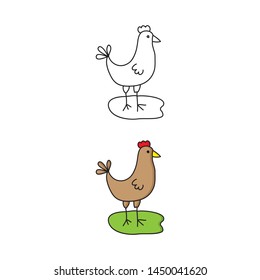 cartoon drawing of a chicken