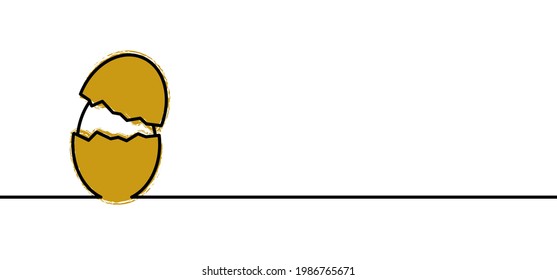 Cartoon drawing chicken egg mascot. good morning idea. Cracked or broken eggs. Cooking food, culinary ingredient pictogram. World food day or world egg day. breakfast tools. Gold or golden egg.