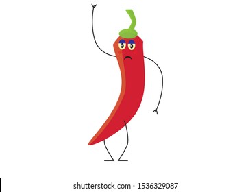 cartoon drawing of chili with face