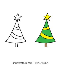 cartoon drawing of a christmas tree