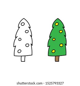 cartoon drawing of a christmas tree