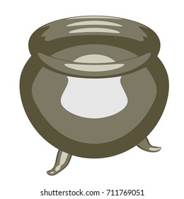 Cartoon drawing of a clay pot. Vector illustration