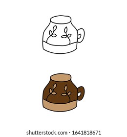 cartoon drawing of clay pottery