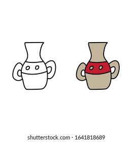 cartoon drawing of clay pottery