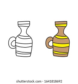 cartoon drawing of clay pottery