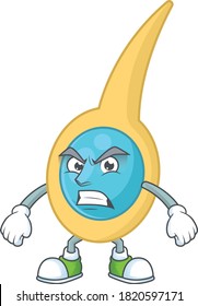 cartoon drawing of clostridium tetani showing angry face. Vector illustration