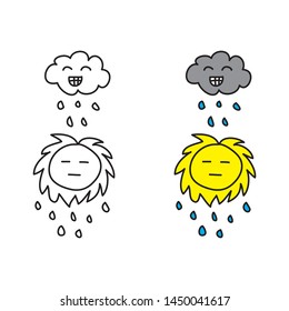 cartoon drawing of a cloud and the Sun
