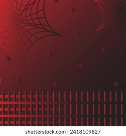 Cartoon drawing cobweb on red background. Happy halloween party. Webbing line pattern.