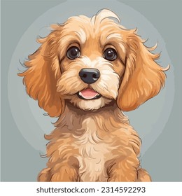 Cartoon drawing of cockapoo puppy