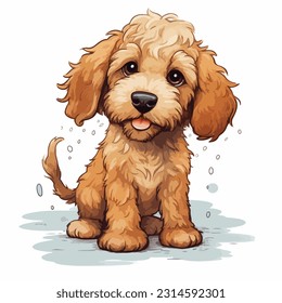 Cartoon drawing of cockapoo puppy