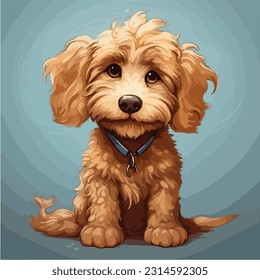 Cartoon drawing of cockapoo puppy