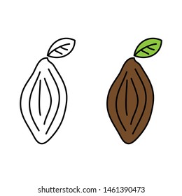 cartoon drawing of a cocoa bean