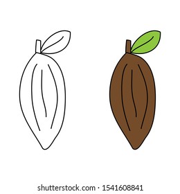 cartoon drawing of a cocoa bean