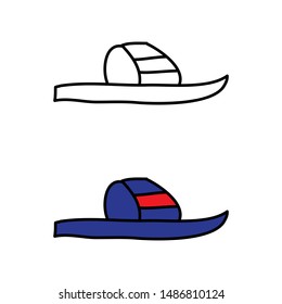 cartoon drawing of colorful slippers