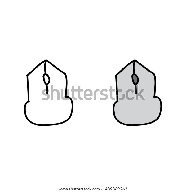 Cartoon Drawing Computer Mouse Stock Vector Royalty Free 1489369262