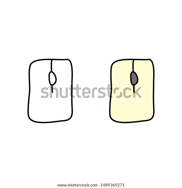 Cartoon Drawing Computer Mouse Technology Objects Stock Image