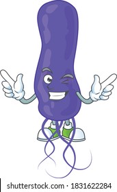 Cartoon drawing concept of blue spirila showing cute wink eye. Vector illustration