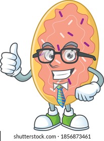 cartoon drawing concept of bread as a successful businessman. Vector illustration