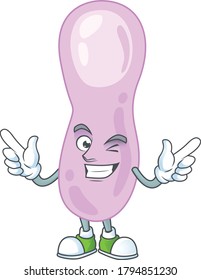Cartoon drawing concept of clostridium botulinum showing cute wink eye. Vector illustration