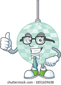 cartoon drawing concept of disco ball as a successful businessman. Vector illustration