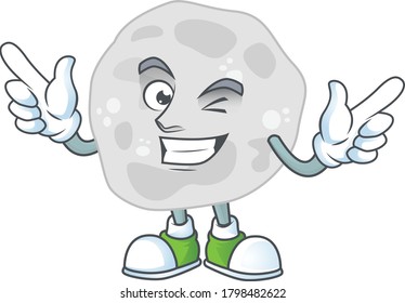 Cartoon drawing concept of fibrobacteres showing cute wink eye. Vector illustration