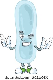 Cartoon drawing concept of klebsiella pneumoniae showing cute wink eye. Vector illustration