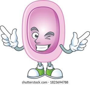 Cartoon drawing concept of pertussis showing cute wink eye. Vector illustration