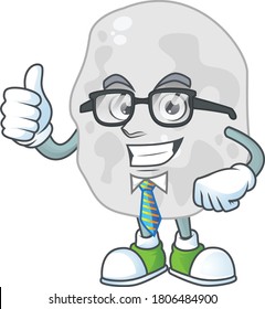 cartoon drawing concept of planctomycetes as a successful businessman. Vector illustration