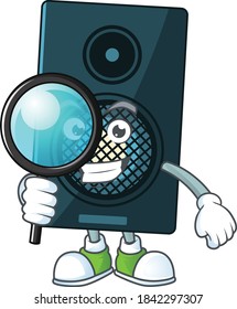 cartoon drawing concept of sound system working as a Private Detective. Vector illustration