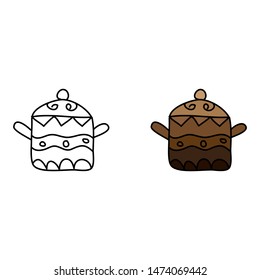 cartoon drawing of a cooking pot