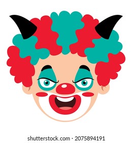 Cartoon Drawing Of A Creepy Clown Face