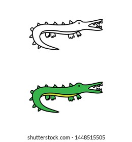 cartoon drawing of a crocodile