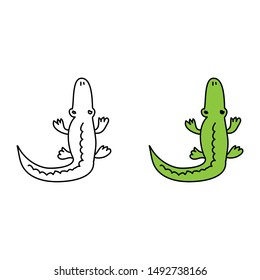 cartoon drawing of a crocodile