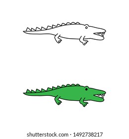 cartoon drawing of a crocodile