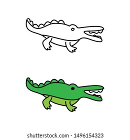 cartoon drawing of a crocodile