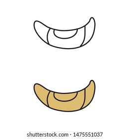 cartoon drawing of a croissant