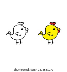 cartoon drawing of a cute bird