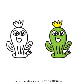 cartoon drawing of a cute cactus
