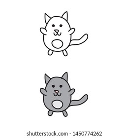 cartoon drawing of a cute cat