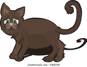 Cartoon drawing of a cute Cat.