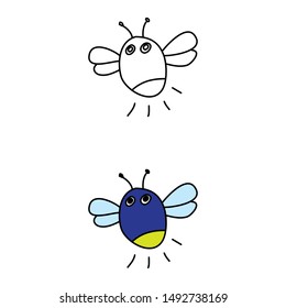 cartoon drawing of a cute firefly