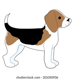 Vector Cartoon Illustration Beagle Dog Sniffing Stock Vector (Royalty ...