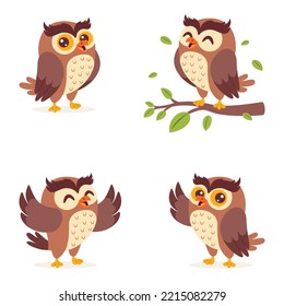 Cartoon Drawing Of Cute Owls