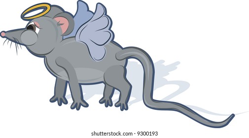 Cartoon drawing of a cute Rodent Angel.