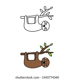 cartoon drawing of a cute sloth